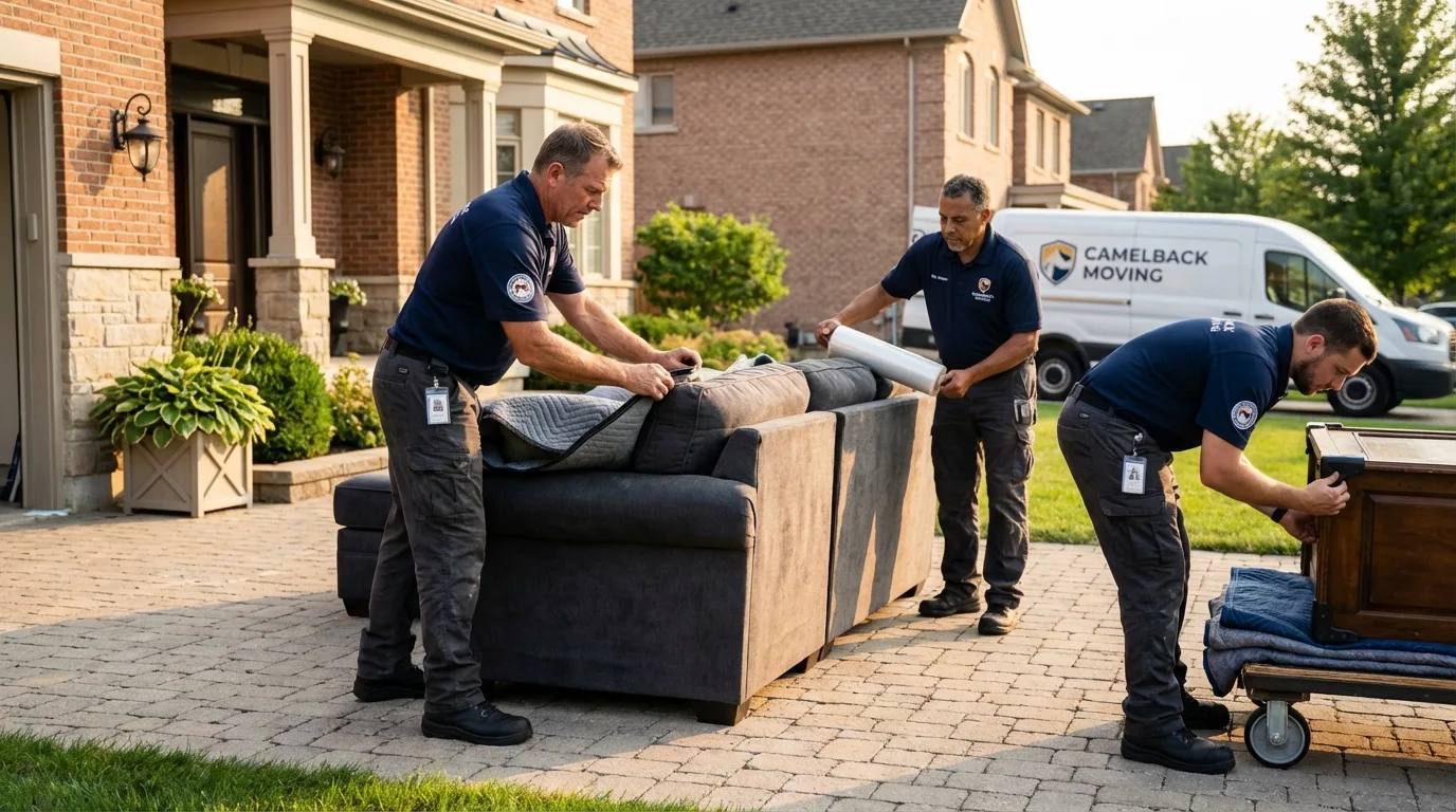 Large estate moving crew wrapping furniture in Pittsboro, IN