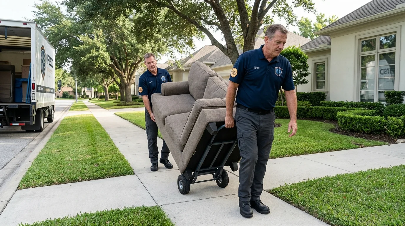 Local residential moving crew loading furniture in Pittsboro, IN
